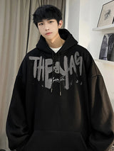 High Street Letter Print Oversized Hoodie Mens New Hip Hop Fashion