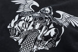 Vintage Retro Washed Distressed High-Street Printing T-Shirt Tops
