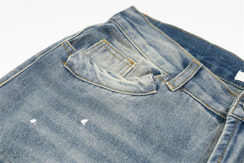 mens fashion ripped jeans blue straight baggy jeans trousers luxury loose casual distressed denim pants male 1 unique jeans style 4606