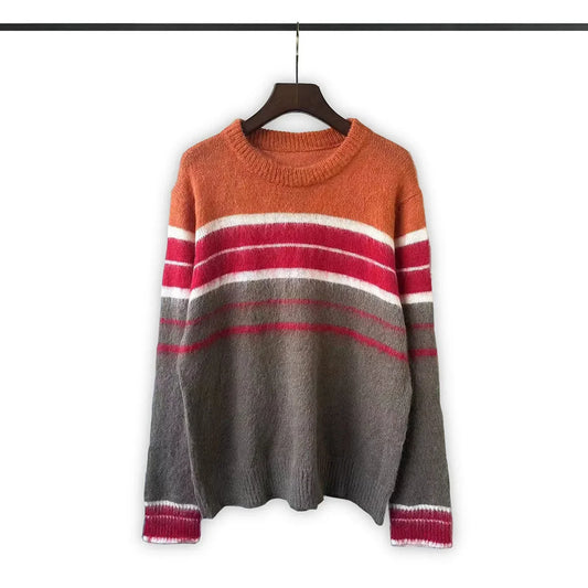 varsity flame pullover for men with bold graphic knit design, perfect for 2025 fashion, street fashion menswear trend for sea