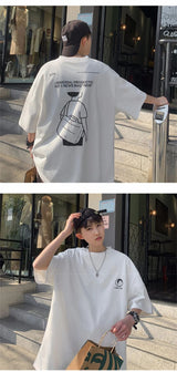 Harajuku Tribal flames – Japanese Streetwear T Shirt Mens Summer Oversized Graphic