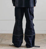 functional multi pockets overalls pantalones hombre baggy mens black cargo pants y2k streetwear loose baggy trousers oversized military streetwear pants