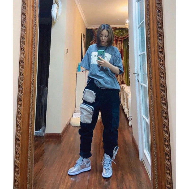 urban streetwear cactus jack cargo joggers pants harajuku hip hop multi pocket loose casual cargo sweatpants men baggy unique joggers style 5047