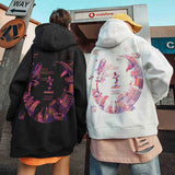 High Street Graffiti Graphic Hoodie Mens Loose Fleece Hoodies Harajuku