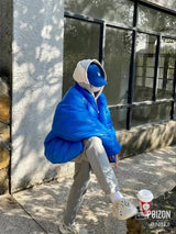 streetwear jacket featuring kanye 2023 new high quality fashion high street plastic 3d cotton coat black blue design – premium quality jacket for men