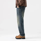 mens streetwear fashion loose casual plus size straight wide leg denim baggy jeans pants boyfriend jeans trousers ripped baggy denim