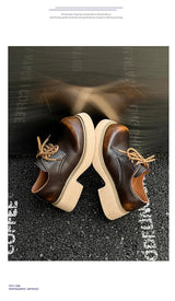 High Street Big Toe Leather Designer Shoes Men Women Streetwear Fashion Hip Hop Vintage Lightweight Casual Increase Derby Shoes