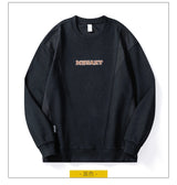 Men Handsome Splice Embroidery Fashion Loose Casual Pullover Sweatshir