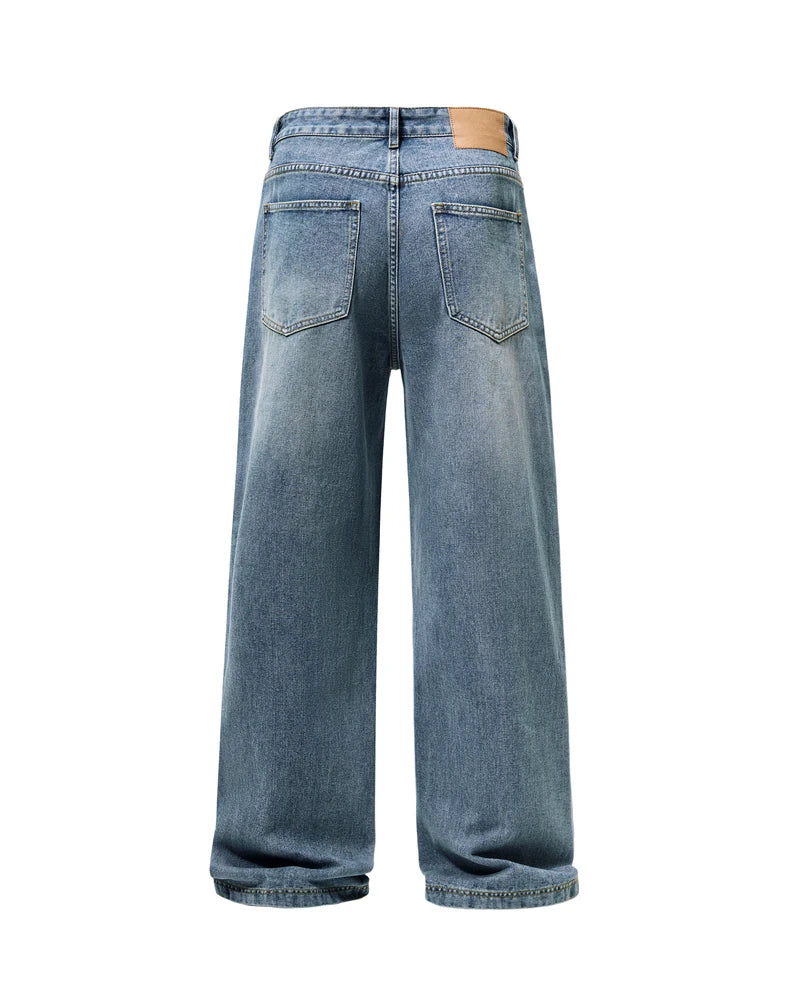 men wide leg straight streetwear fashion loose casual vintage denim baggy jeans pants women y2k jeans trousers unique jeans style 1860