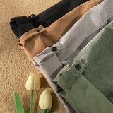 Men's Cardigan Japanese Style Solid Color Short Sleeve Shirts Turn-down Collar Casual Loose Blouses Spring Summer Male Clothing