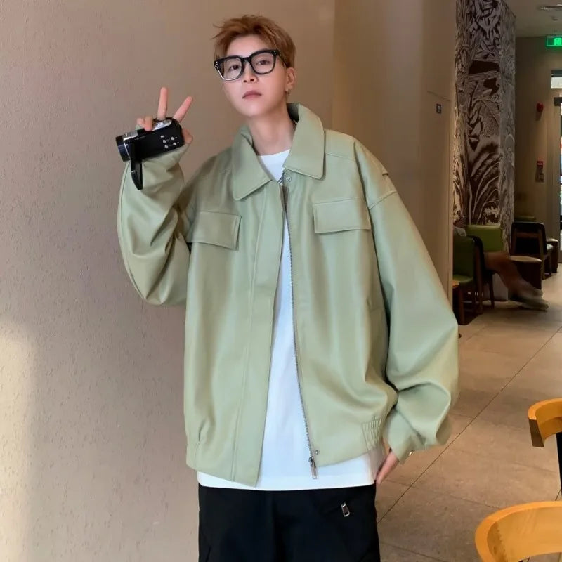 leather varsity jacket, cold weather layer, hip hop