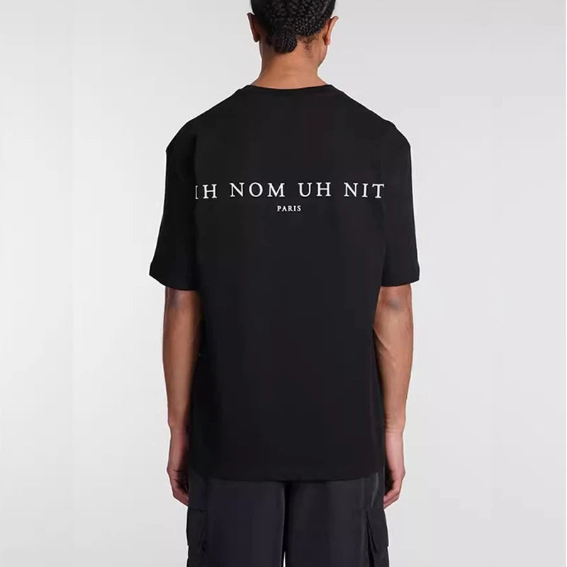 Harajuku Oversized Shirt – Black White Ih Nom Uh Nit Short Sleeve Tops Tee Men Woman Be – Urban Streetwear for Men & Women