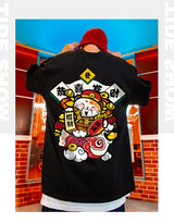Glitchcore Chrome print – Chinese God Of Wealth Printed T Shirts For Men Creativity