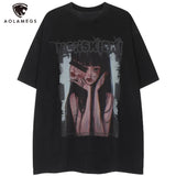 Cyberpunk Aesthetic print tee – Aolamegs Mens Oversized T Shirts Cartoon Cute Girl Graphics