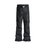 streetwear ribbons functional curve zipper baggy cargo pants for men vibe style straight baggy casual trousers oversized military streetwear pants