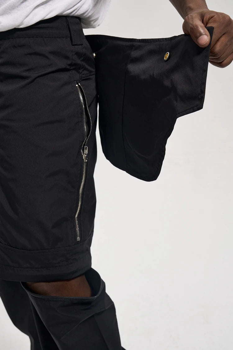 fashion detachable pants streetwear mens new casual hip hop streetwear cargo pocket tactical trousers straight joggers men pants sporty tapered joggers
