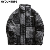 Skatercore Fit – Men Paisley Fleece Jackets Coats Fashion Hairy Zipper Loose