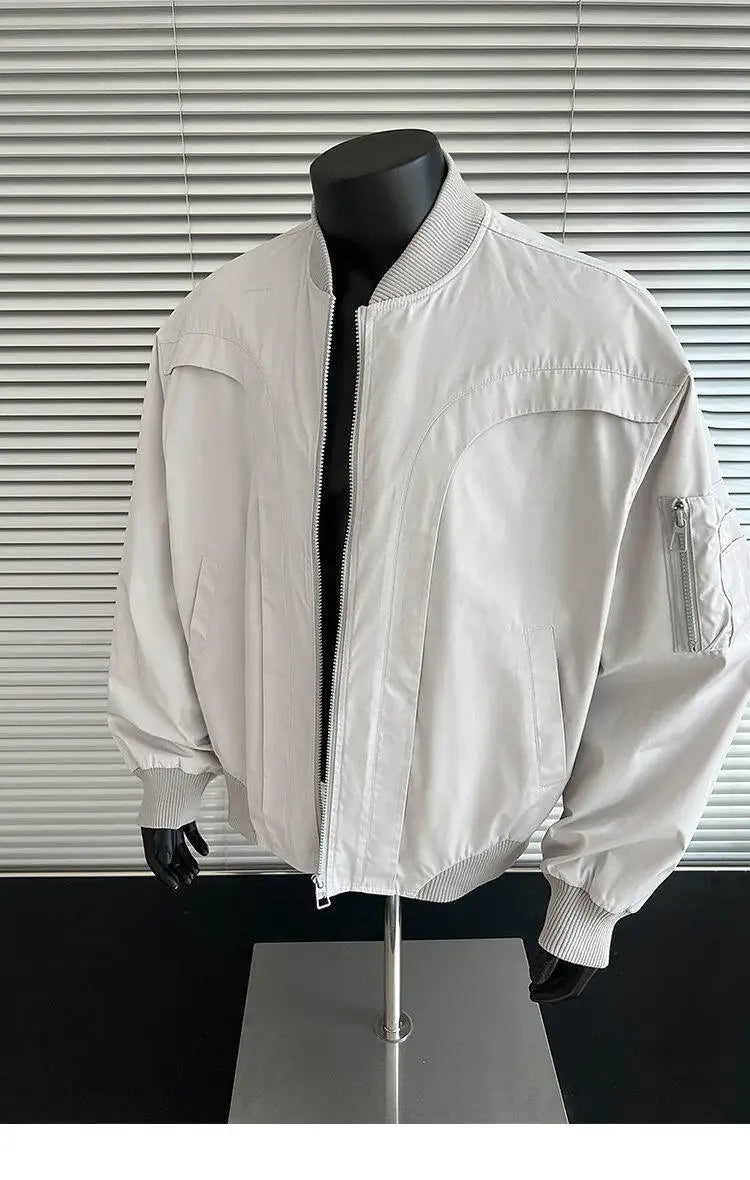 panelled bomber jacket, 2025 trend, men's streetwear fashion, trendy oversized fit, urban techwear design, modern hip hop sty