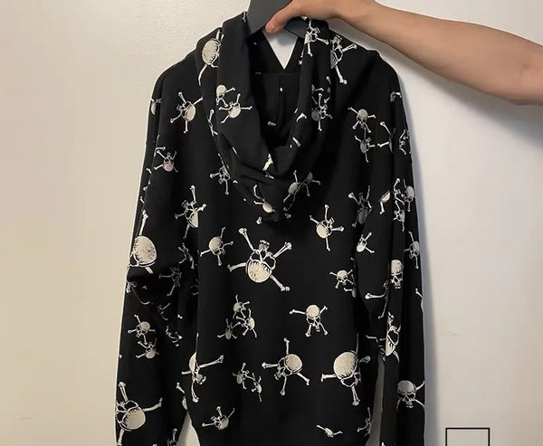 New 2023 Luxury Men Skull Head Devil Pullover Hoodies Hoody Hooded Swe