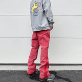 color washed denim mens jeans pants fashion graffiti patchwork loose biker red jeans streetwear hip hop casual straight pants unique jeans style 5171