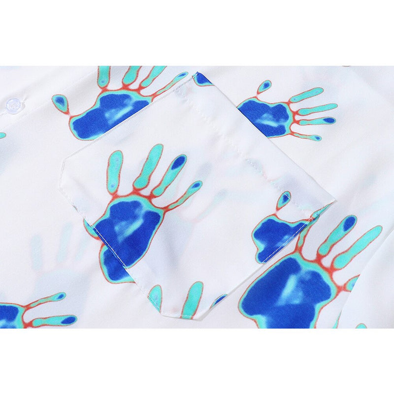 "Blue Hands" Unisex Men Women Streetwear Graphic Shirt Daulet Apparel