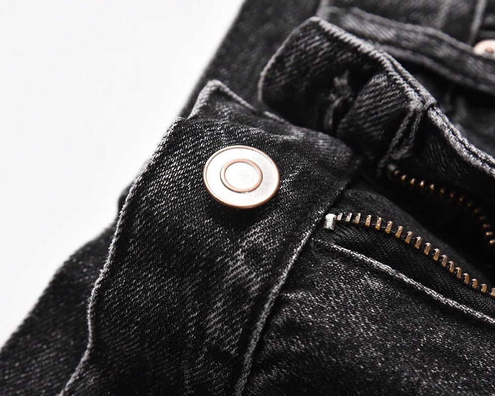 frayed damaged washed black baggy jeans men and women straight streetwear y2k pantalones hombre denim pants oversized cargos unique cargo style 5665