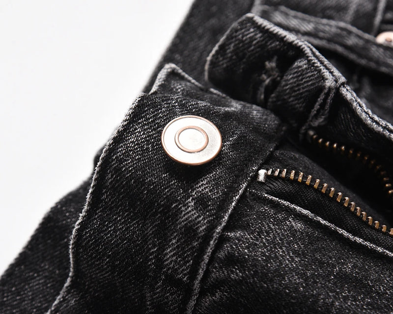 frayed damaged washed black baggy jeans men and women straight streetwear y2k pantalones hombre denim pants oversized cargos unique cargo style 5665