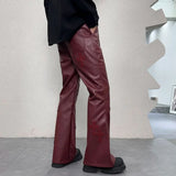 pu leather pants men streetwear fashion hip hop punk gothic vibe casual faux leather pant man boyfriend motorcycle trousers unique default style 3022