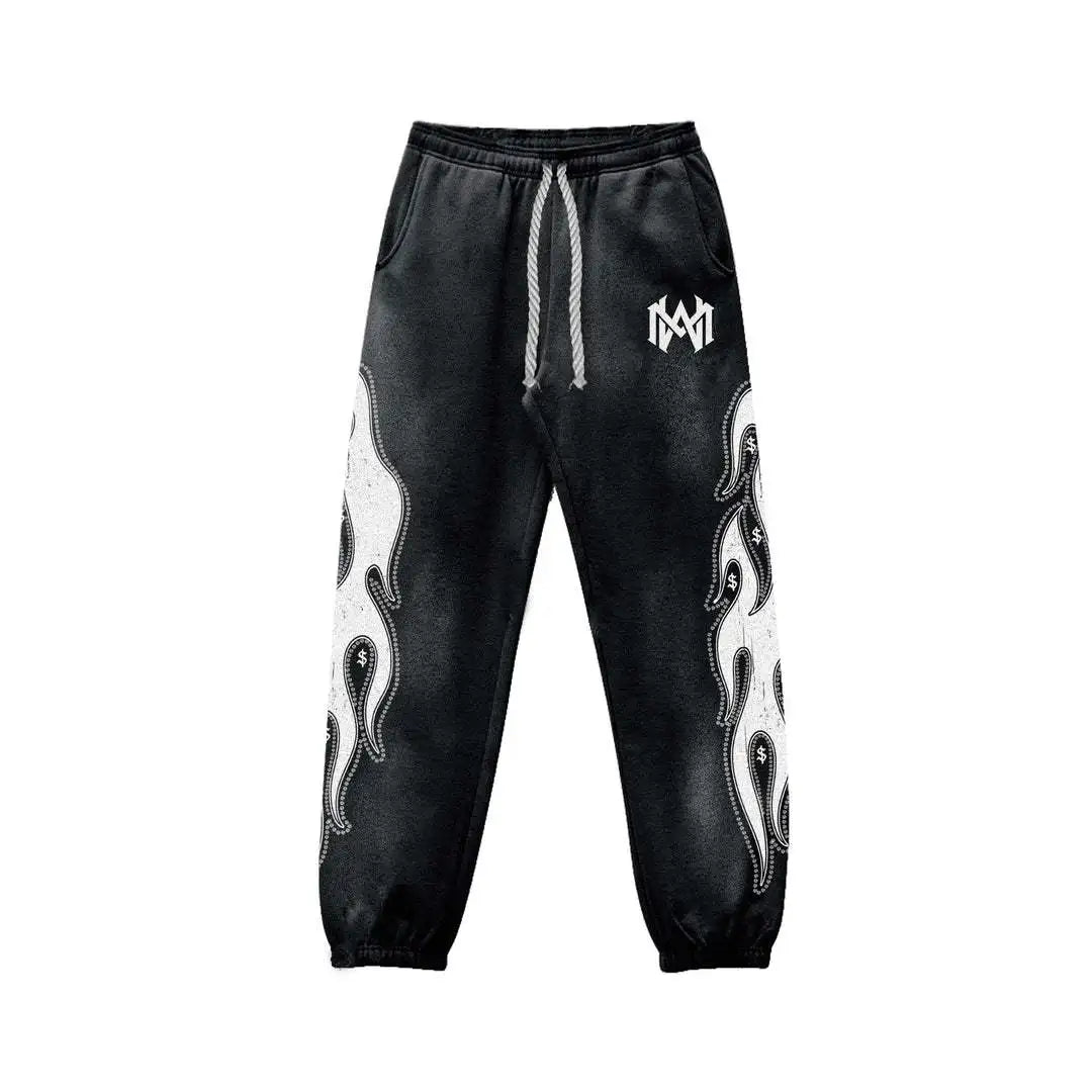 2024 y2k long sleeved zippered printed pullover hoodie hoodie and pants two piece streetwear trendy outfit dark vintage outfit unique default style 2247