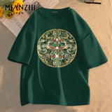 Sadcore Melting smiley – Cotton Black Short Sleeved Mens Summer New New Chinese Style