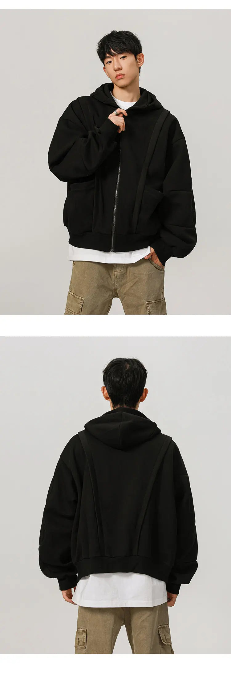 450G Hoody Sweatshirt Men Women Streetwear Fashion Loose Casual Short