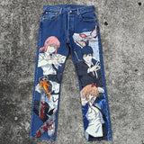 harajuku japanese anime style streetwear y2k jeans for men wide trouser graphic new women high waist jeans wide leg jeans pants unique jeans style 4995