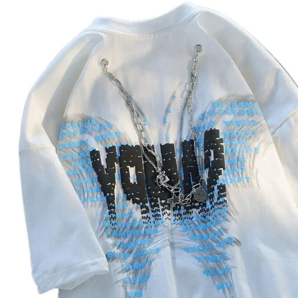 Trapwear Vintage anime – American High Street Hip Hop Personality Butterfly Print