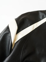 Spring And Autumn Men's Leather Jacket Coat American Baseball Suit Stitching Leather Jacket