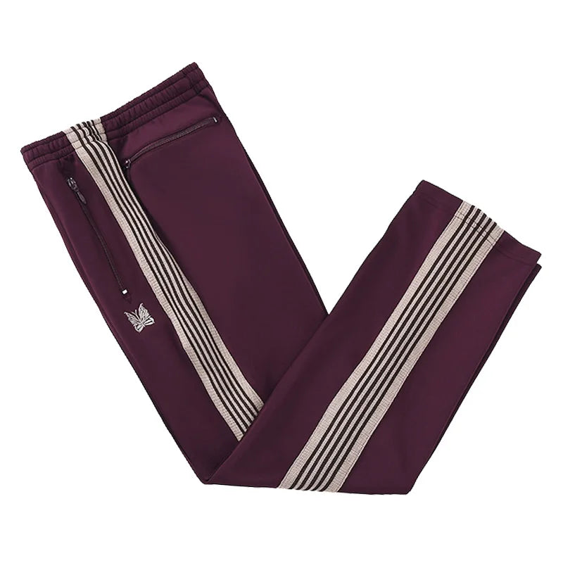 rose red embroidery pants casual men woman loose retro side edge weaving sweatpants trousers straight leg pants unique joggers style 4924