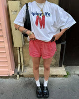 Urban Heat Tee – Graffiti Drip Flame and Retro Crown Print