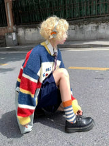 oversized flame jumper with bold print, ideal for photo-ready Y2K streetwear layering, street fashion menswear trend for seas