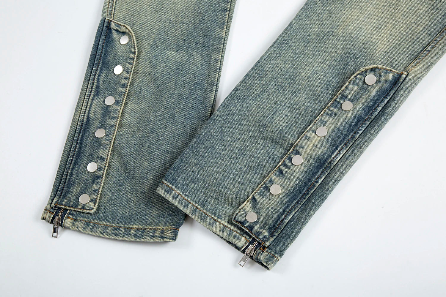 y2k streetwear side zipper buckle baggy pencil jeansfor menwshed hole ripped distressed pantalones hombre loose denim trousers unique jeans style 545
