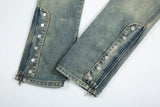 y2k streetwear side zipper buckle baggy pencil jeansfor menwshed hole ripped distressed pantalones hombre loose denim trousers unique jeans style 545