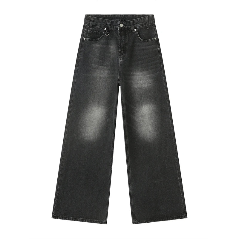 mens vintage blue baggy jeans male black loose straight denim pants y2k casual jeans trousers unique jeans style 152