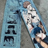 y2k baggy jeans harajuku print pattern streetwear fashion hip hop men women high waisted casual wide leg jeans anime clothes unique jeans style 4353