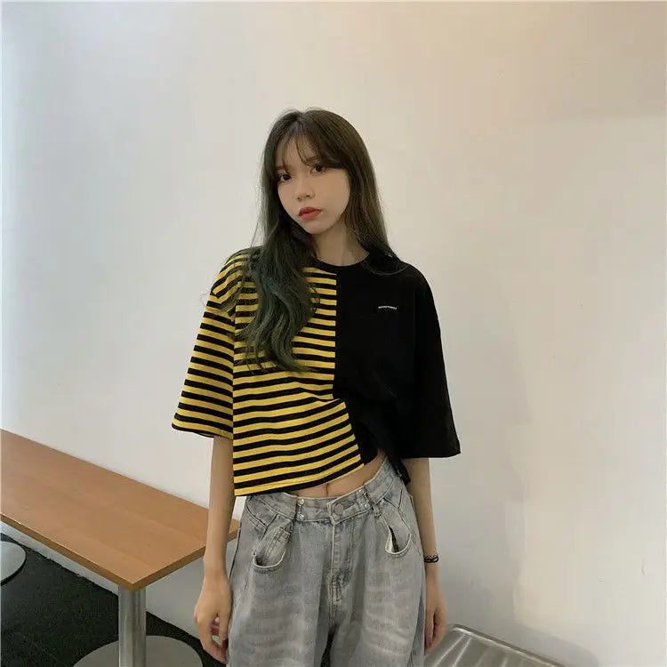 Trapwear Anime panel – Short Sleeved T Shirt Women 2024 New Summer Design White Spl