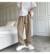 2023 summer new fashion straight trousers mens casual pants thin section wide leg pants boutique clothing simple style minimalist street pants