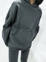 greg kanye double layer heavyweight fit hooded pullover with raw edges sweater grey trendy hip hop style outerwear, Y2K vintage urban hoodie, streetwear fashion hoodie