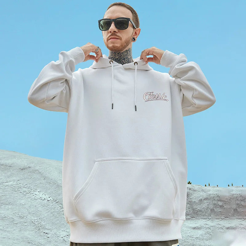 Autumn Haughty Angel Graphic Fleece Hoodies For Men Oversized Retro