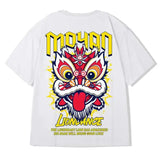 Glitchcore Angelcore design – Lion Dance Funny Graphic Men T Shirts Printed 2025 Summer Hi