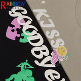 Cyberpunk Shirt – Rainbowtouches 2022 Men Long Sleeve Vintage Graphic Letter P – Edgy Streetwear for All Genders