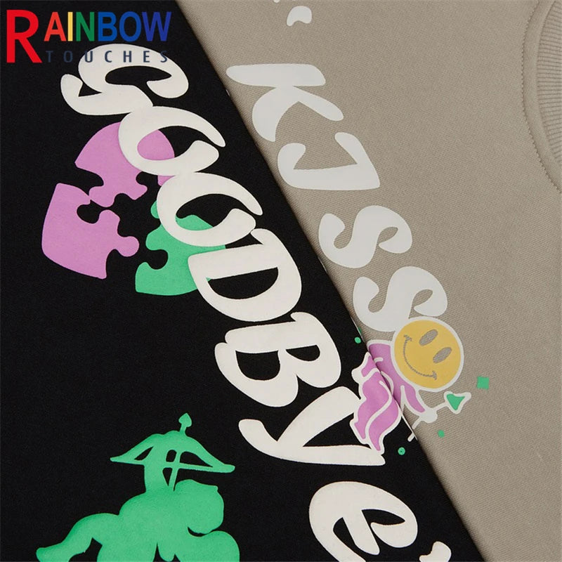 Cyberpunk Shirt – Rainbowtouches 2022 Men Long Sleeve Vintage Graphic Letter P – Edgy Streetwear for All Genders