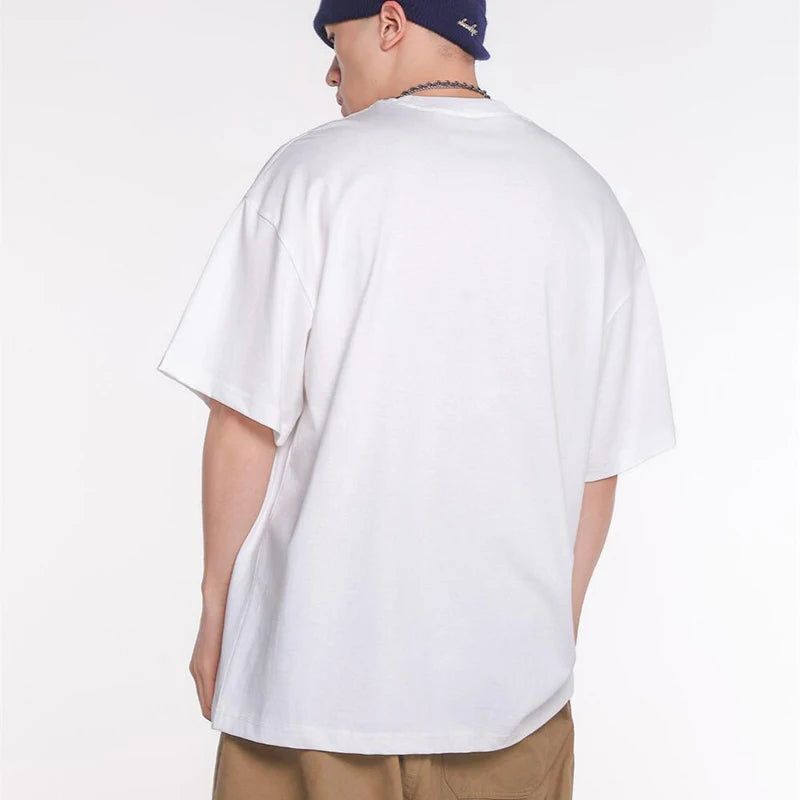 Vaporwave Fashion – Summer New Saint T Shirt Chaopai 3D Steel Nails Direct Spray – Edgy Streetwear for All Genders
