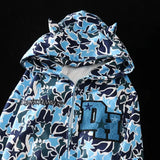 Harajuku Oversized Camouflage Demon Embroidery Hoodies Sweatshirt Goth